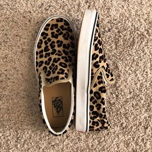 Women’s Cheetah Slip-On Vans. Size 10